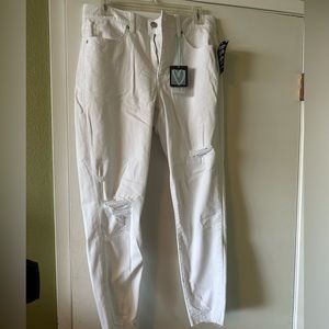 NWT white distressed Lularoe denim.